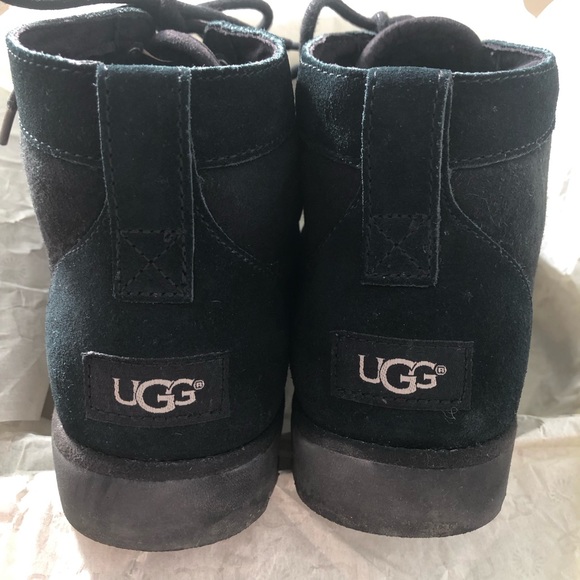 UGG Black Bethany Suede Lace Up Ankle Boots Size 10 - Picture 3 of 6